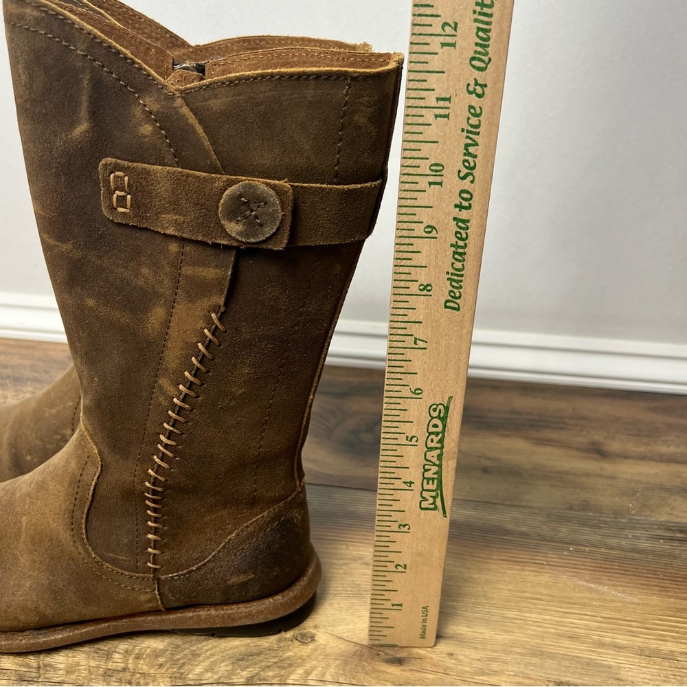 BORN Women's Tonic Rust Distressed Boot Sz 7/38 Suede Leather Zipper round Toe - Picture 15 of 16